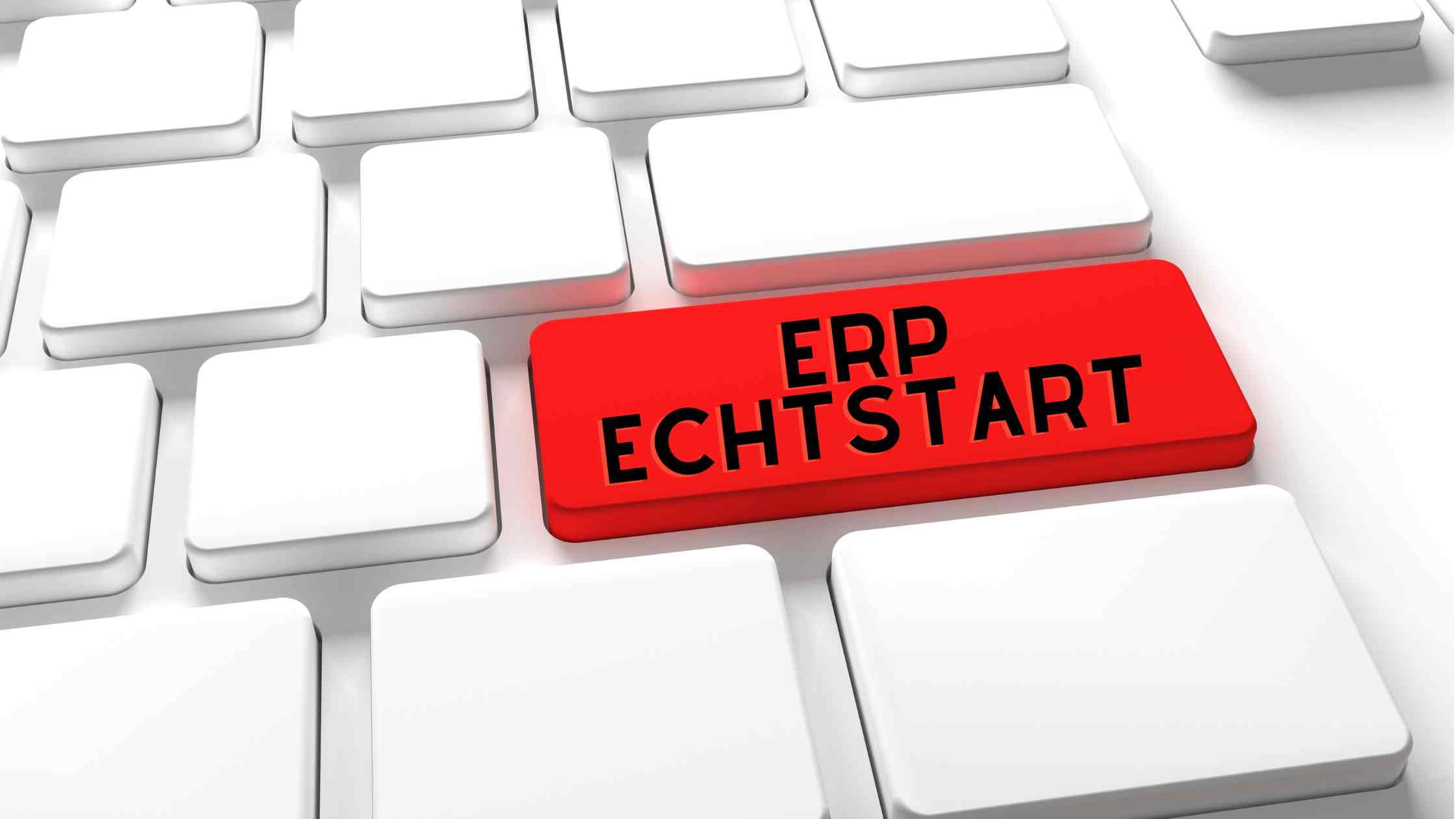 Tastatur mit den Worten "ERP Echtstart"